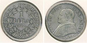 1 Lira États pontificaux (752-1870) Argent Pie IX (1792- 1878)