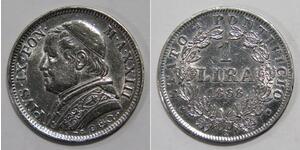 1 Lira États pontificaux (752-1870) Argent Pie IX (1792- 1878)