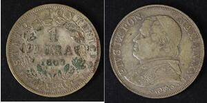 1 Lira États pontificaux (752-1870) Argent Pie IX (1792- 1878)