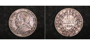 1 Lira États pontificaux (752-1870) Argent Pie IX (1792- 1878)