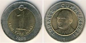 1 Lira Turchia (1923 - ) Ottone/Nichel 