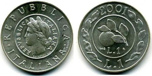 1 Lira Italia Plata 