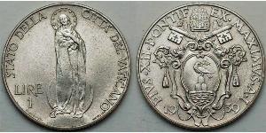 1 Lira Vatikan (1926-) Rostfreier Stahl Pius XII  (1876 - 1958)