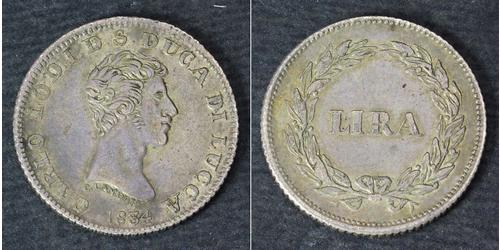 1 Lira Italien / Italian city-states Silber 