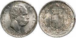 1 Lira Kingdom of Italy (1861-1946) Silber Umberto I (1844-1900)