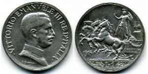 1 Lira Kingdom of Italy (1861-1946) Silber Vittorio Emanuele III (1869 - 1947)