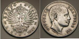 1 Lira Kingdom of Italy (1861-1946) Silber Vittorio Emanuele III (1869 - 1947)