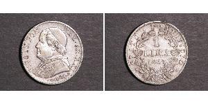 1 Lira Kirchenstaat (752-1870) Silber Pius IX (1792- 1878)