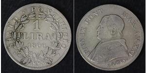 1 Lira Kirchenstaat (752-1870) Silber Pius IX (1792- 1878)