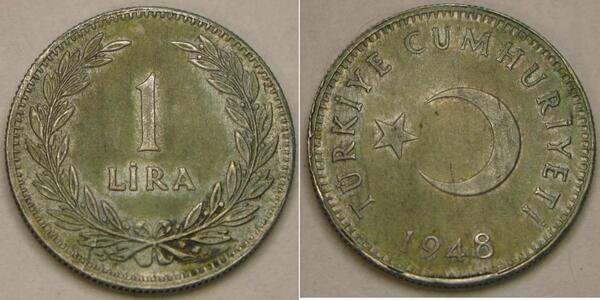 1 Lira Turkey (1923 - ) Silver 