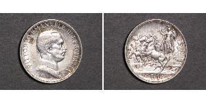 1 Lira 意大利王國 (1861-1946) 銀 Vittorio Emanuele III (1869 - 1947)
