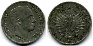 1 Lira 意大利王國 (1861-1946) 銀 Vittorio Emanuele III (1869 - 1947)