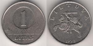 1 Litas Lituania (1991 - ) Rame/Nichel 