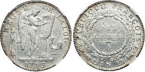 1 Livre Primera República Francesa  (1792-1804) Plata 