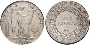 1 Livre French First Republic (1792-1804) Silver 