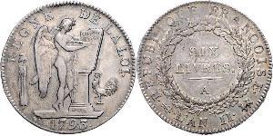 1 Livre Перша Французька республіка  (1792-1804) Срібло 