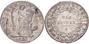 1 Livre 法兰西第一共和国 (1792 - 1804) 銀 