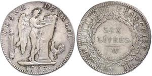 1 Livre 法兰西第一共和国 (1792 - 1804) 銀 