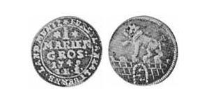 1 Mariengroschen Anhalt-Bernburg (1603 - 1863) Biglione Argento Vittorio Federico di Anhalt-Bernburg(1700 – 1765)