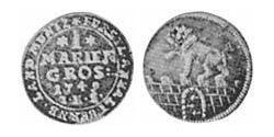 1 Mariengroschen Anhalt-Bernburg (1603 - 1863) Vellón Plata Victor Frederick, Prince of Anhalt-Bernburg (1700 – 1765)