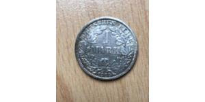 1 Mark Empire allemand (1871-1918) Argent Wilhelm II, German Emperor (1859-1941)