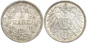 1 Mark Empire allemand (1871-1918) Argent Wilhelm II, German Emperor (1859-1941)