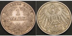 1 Mark Empire allemand (1871-1918) Argent Wilhelm II, German Emperor (1859-1941)
