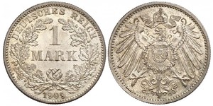 1 Mark Empire allemand (1871-1918) Argent Wilhelm II, German Emperor (1859-1941)