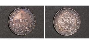 1 Mark Grand-duché de Finlande (1809 - 1917) Argent Nicolas II (1868-1918)