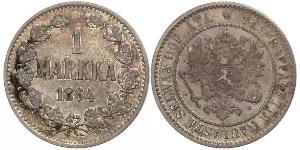 1 Mark Grand-duché de Finlande (1809 - 1917) Argent Alexandre II (1818-1881)