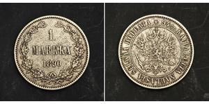 1 Mark Granducato di Finlandia (1809 - 1917) Argento Nicola II (1868-1918)