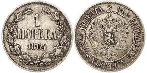 1 Mark Granducato di Finlandia (1809 - 1917) Argento Alessandro II (1818-1881)