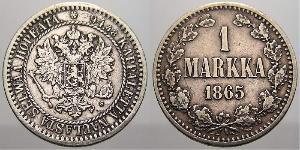 1 Mark Granducato di Finlandia (1809 - 1917) Argento Alessandro II (1818-1881)
