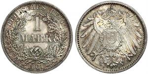 1 Mark Impero tedesco (1871-1918) Argento Wilhelm II, German Emperor (1859-1941)