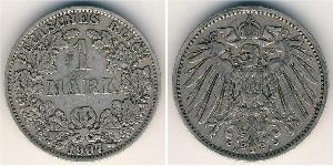 1 Mark Impero tedesco (1871-1918) Argento Wilhelm II, German Emperor (1859-1941)