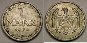 1 Mark Repubblica di Weimar (1918-1933) Argento 
