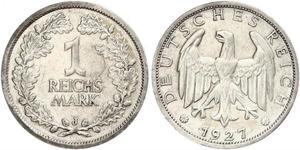 1 Mark Repubblica di Weimar (1918-1933) Argento 