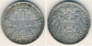 1 Mark Imperio alemán (1871-1918) Plata Wilhelm II, German Emperor (1859-1941)