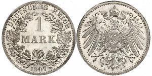 1 Mark Imperio alemán (1871-1918) Plata Wilhelm II, German Emperor (1859-1941)