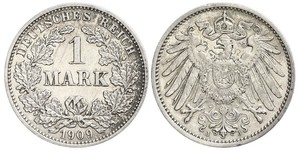 1 Mark Imperio alemán (1871-1918) Plata Wilhelm II, German Emperor (1859-1941)
