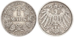 1 Mark Imperio alemán (1871-1918) Plata Wilhelm II, German Emperor (1859-1941)