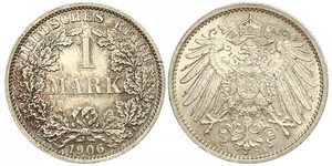1 Mark German Empire (1871-1918) Silver Wilhelm II, German Emperor (1859-1941)