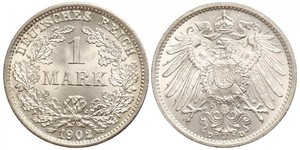 1 Mark German Empire (1871-1918) Silver Wilhelm II, German Emperor (1859-1941)