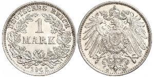1 Mark German Empire (1871-1918) Silver Wilhelm II, German Emperor (1859-1941)