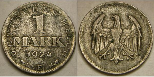 1 Mark Weimar Republic (1918-1933) Silver 