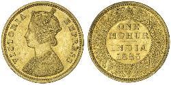 1 Mohur British Raj (1858-1947) Gold Victoria (1819 - 1901)