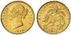 1 Mohur Raj Britannico (1858-1947) Oro Vittoria (1819 - 1901)