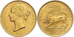 1 Mohur Raj Britannico (1858-1947) Oro Vittoria (1819 - 1901)