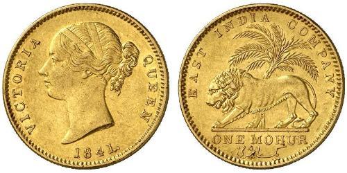 1 Mohur Raj Britannico (1858-1947) Oro Vittoria (1819 - 1901)