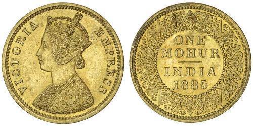 1 Mohur Raj Británico (1858-1947) Oro Victoria (1819 - 1901)